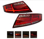 Clear Red Full LED 3D Stripe Bar Tail Lights With Sequential Indicator For AUDI TT 8J 2006-2014 Hampton Tuning